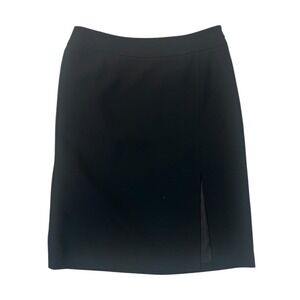 Ann Taylor Black Career Skirt‎ - Knee Length, Slit - Size 8